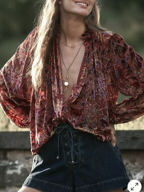 Anthropologie Estela Burnout Sheer Blouse Sz.S NWT